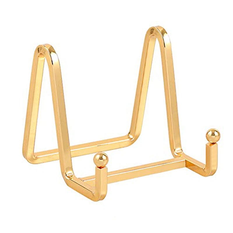 DIDUDIDU Large Plate Holder Display Stand - 12 inch Super Tall Big Plate Stands for Heavy Duty Display - Metal Picture Frame Stand - Tabletop Easel Stand for Decorative Platter | Plaque | Book - 2 Pack - Gold - Image 1